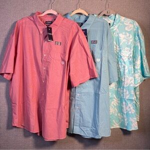 NEW Lot of 3 Chaps 4XB Men’s Short Sleeve Button Down Casual Shirt Easy Wear